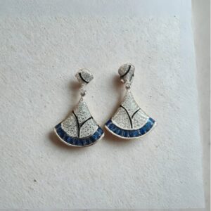 💙Fan-Shaped Blue Enamel Earrings