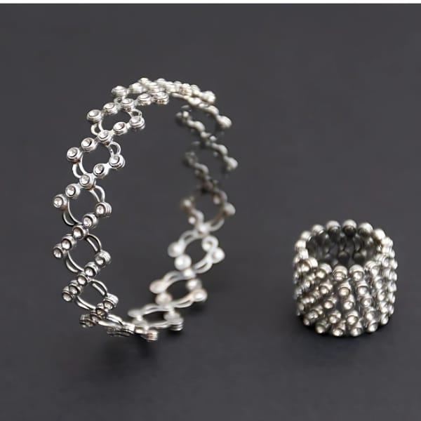 Silver-Convertible Ring Bracelet